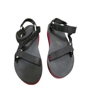 TEVA Platform Universal Black & Red Sport Sandals Adjustable Straps Women's Size